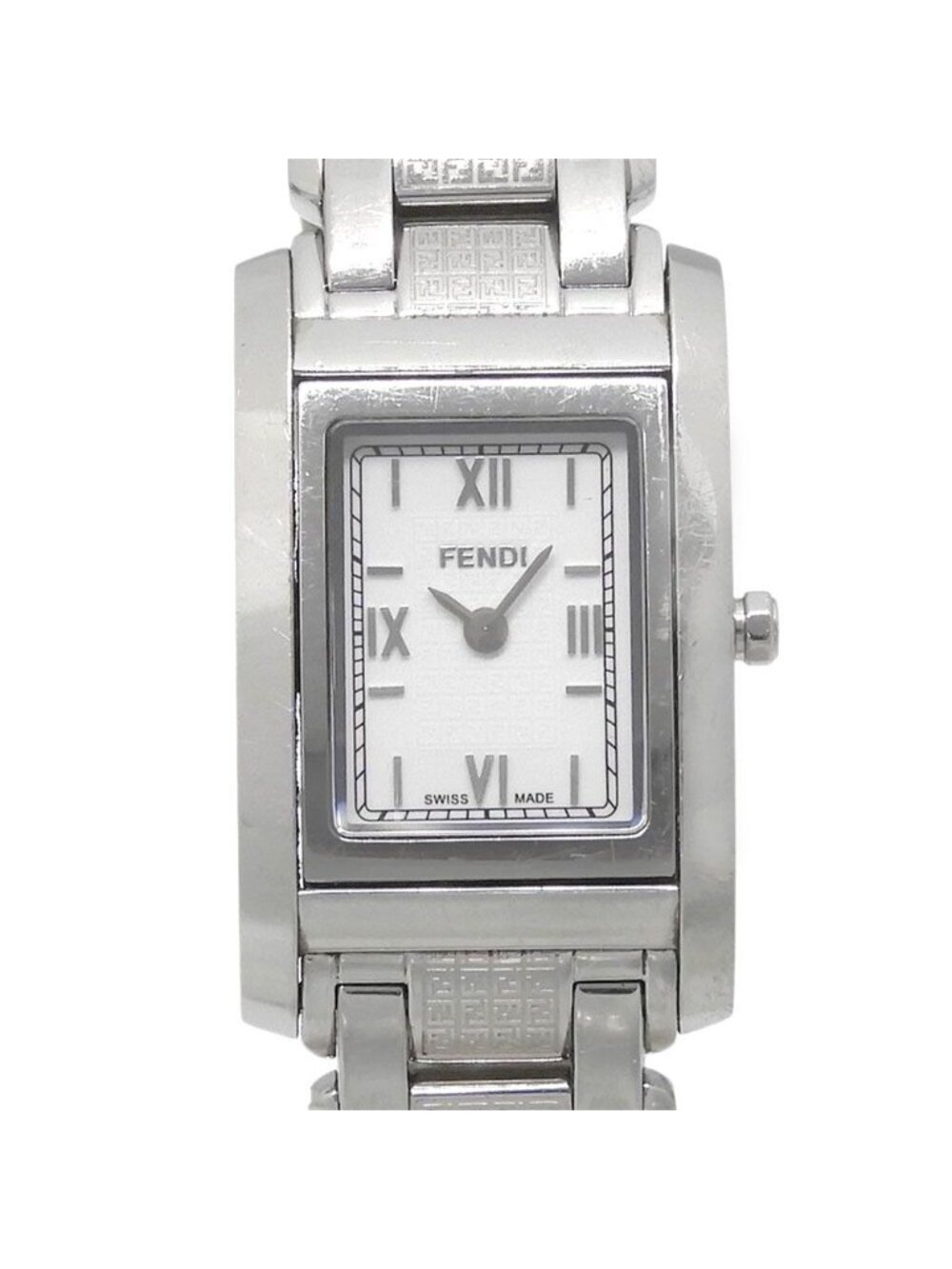 Fendi Stainless Steel Quartz Analog Display White Dial Watch
